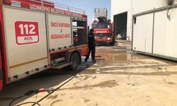 Edirne'de bir  fabrika bahçesinde yangın çıktı