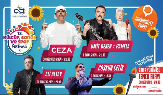 Çorlu’da festival bu akşam başlıyor