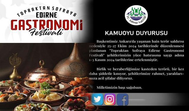 Festival terör saldırısı nedeniyle ertelendi