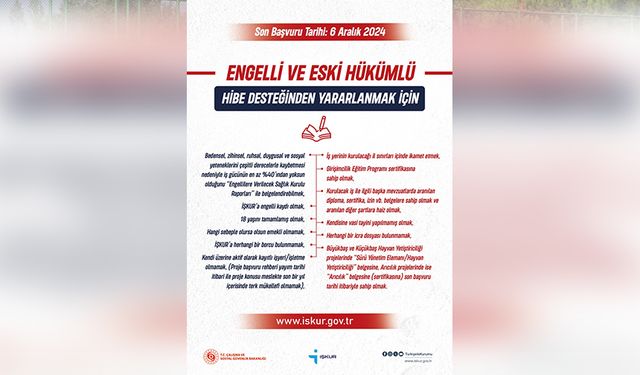 Engelli ve eski hükümlüler istihdam edilecek