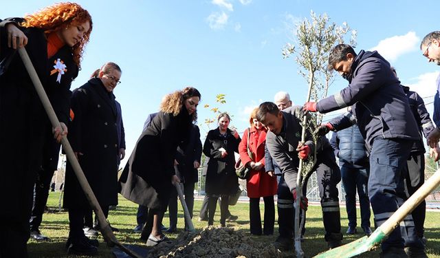 Şiddet kurbanı kadınlar anısına fidan dikildi